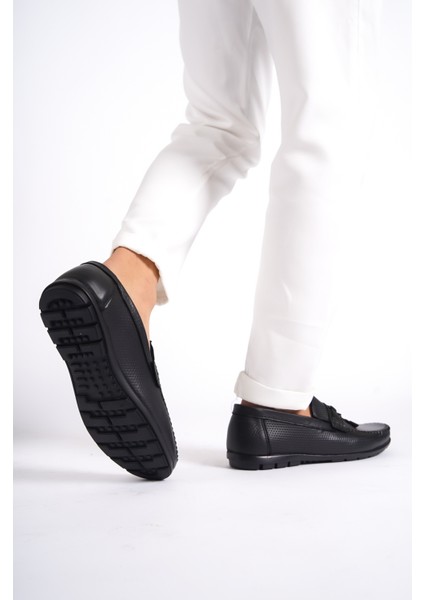 Hakiki Deri SRG222S İç Dış Zımba Detaylı Püsküllü Erkek Loafer fırsatları