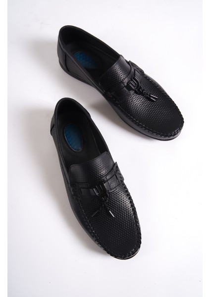 Hakiki Deri SRG222S İç Dış Zımba Detaylı Püsküllü Erkek Loafer modelleri