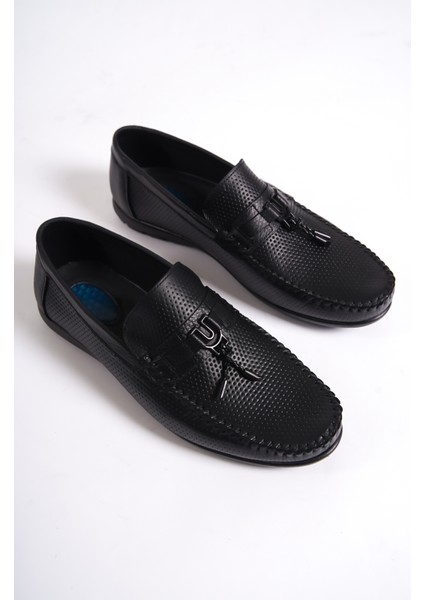 Hakiki Deri SRG222S İç Dış Zımba Detaylı Püsküllü Erkek Loafer