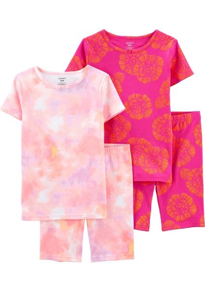 Kız Çocuk Pijama Set 4'lü Paket