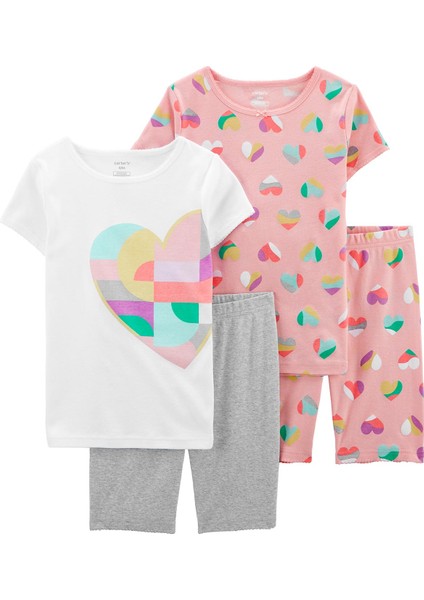 Kız Çocuk Pijama Set 4'lü Paket