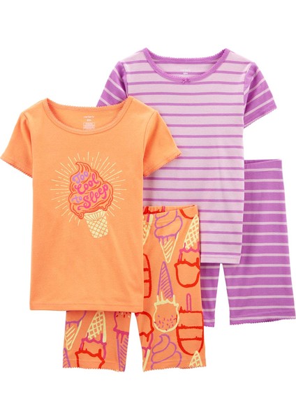 Kız Çocuk Pijama Set 4'lü Paket