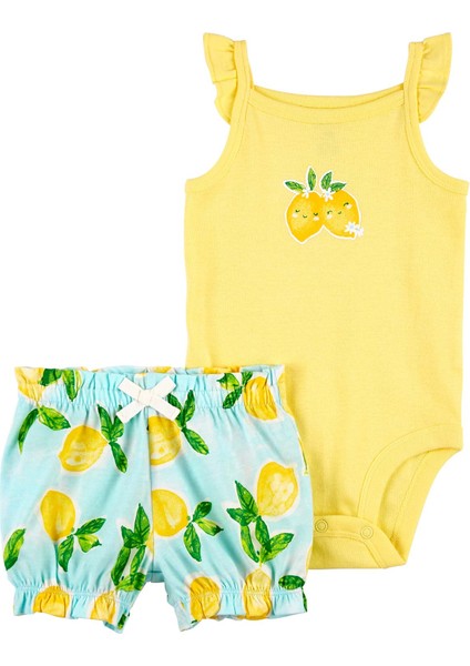 Kız Bebek Alt Üst Set 2'li Paket Sarı