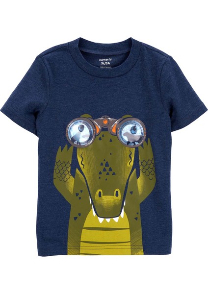 Küçük Erkek Çocuk Kısa Kollu Tshirt Lacivert