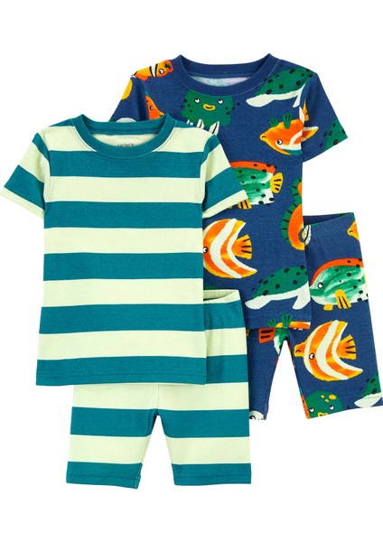 Erkek Bebek Pijama Set 4'lü Paket