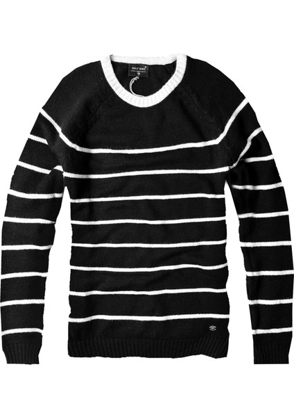 Luxry Bisiklet Yaka Yün Erkek Kazak--siya Çizgi--