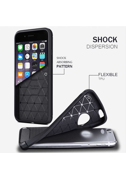 Apple iPhone 7 Plus Karbon Fiber Görünümlü Silikon Kılıf