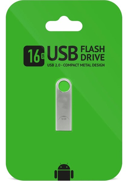 16 GB USB 2.0 Metal USB Flash Bellek Veri Dosya Aktarımı Yüksek Kapasiteli ve Hızlı Depolama