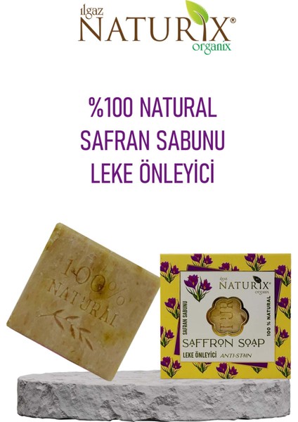 Natural Safran Çiçeği Sabun Leke Önleyici Onarıcı 100 Doğal Nem Ve Bakım Sabunu Saffron Soap 125 Gr