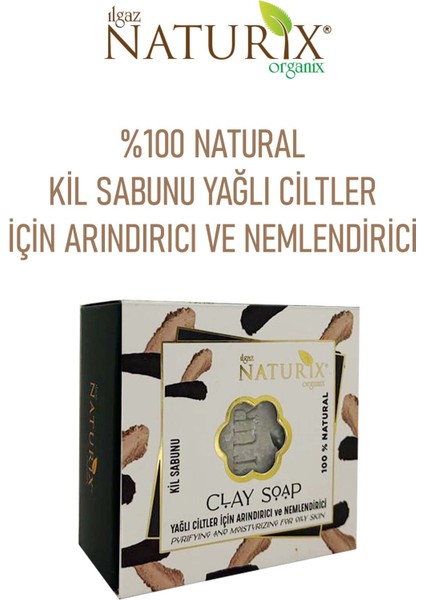 Natural Kil Sabun Yağlı Ciltler Için Arındırıcı Nemlendirici Siyah Nokta Karşıtı Doğal Clay Soap fiyatları
