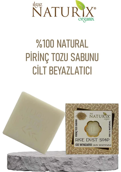 Natural Pirinç Tozu Sabun Cilt Beyazlatıcı Peeling Etkili 100 Doğal Rise Dust Soap