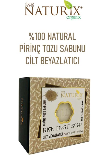 Natural Pirinç Tozu Sabun Cilt Beyazlatıcı Peeling Etkili 100 Doğal Rise Dust Soap