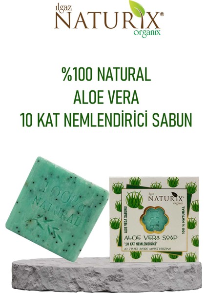 Natural Aloe Vera Sabun Kuru Ciltler Için Nemlendirici Akne Kurutucu 100 Doğal Aloe Vera Soap 125gr