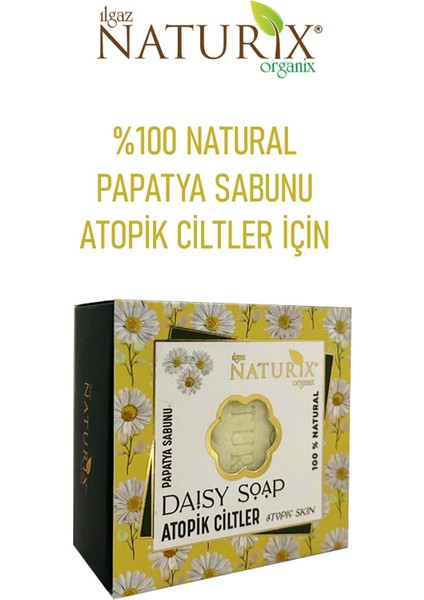 Natural Papatya Sabunu Atopik Ciltler Için Rahatlatıcı Nemlendirici Canlandırıcı Doğal Daisy Soap