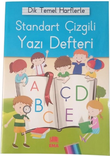 Güzel Yazı Defteri Orta Boy 16,5X24 cm 24 Yaprak 3 Adet Standart Çizgili Yazı Defteri Dik Temel Harflerle 1. Sınıf