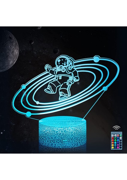 Canavar Kamyon Gece Lambası 3D LED Illüzyon Lambası 7 C Galaksi Astronot (Yurt Dışından)