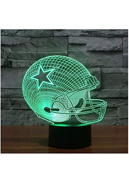 3D Gece Işığı 7 Renk Kademeli Değişen Dokunmatik Swit Kask (Yurt Dışından)