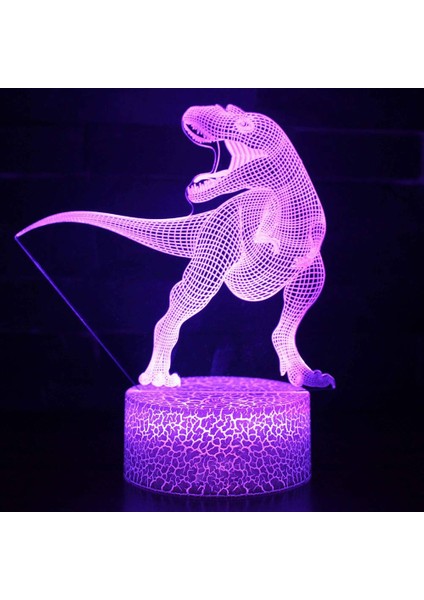 3D LED Masa Masa Lambası Gece Lambası Rc Uzaktan 7 Col Dinozor (Yurt Dışından)
