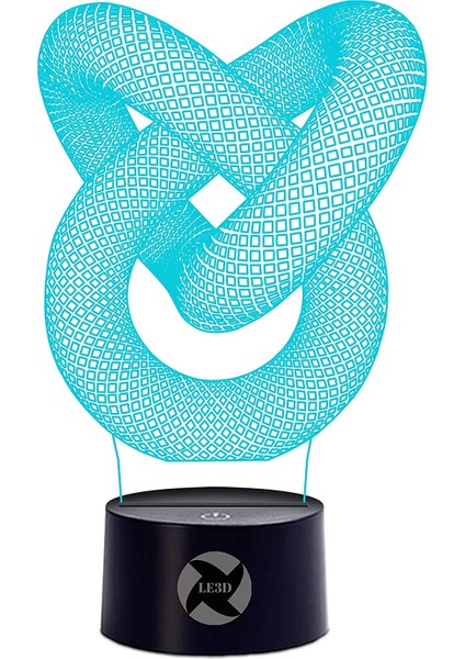 3D Optik Illüzyon Gece Işığı - 7 LED Renkli Chan Pretzel (Yurt Dışından)
