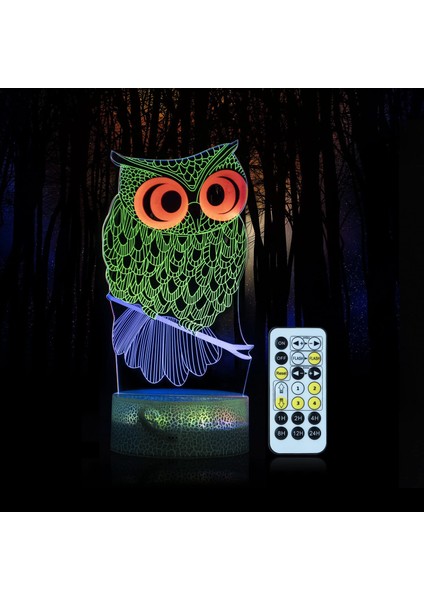 Çocuklar Için Dıy 3D Gece Lambası, 2 Desen ve Baykuş (Yurt Dışından)