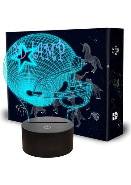 3D LED Gece Işığı Futbol Kaskı, 7 Eş Ebeveyn (Yurt Dışından)