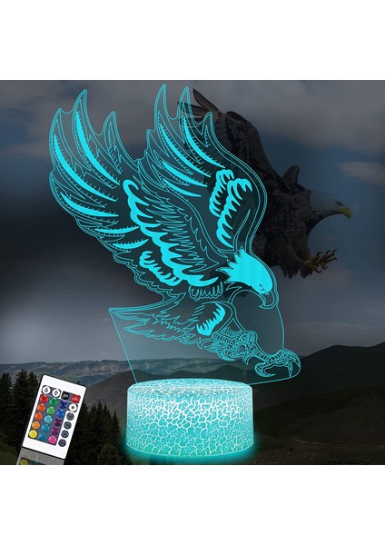 Çocuklar Için Ejderha Gece Işığı, 3D Illusion Lam Eagle (Yurt Dışından)