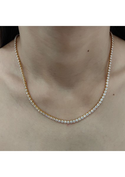 Gold Kap. 3mm. Su Yolu Taşlı Kadın Kolye Zincir EK18SR-3 modelleri