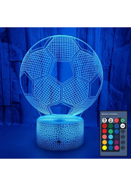 Çocuklar Için Futbol Gece Işıkları, 3D LED Illusion La Futbol Lambası (Yurt Dışından)