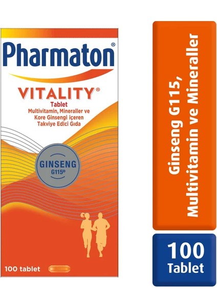 Vitality 100 Tablet - Ginseng G115, Multivitamin ve Mineraller