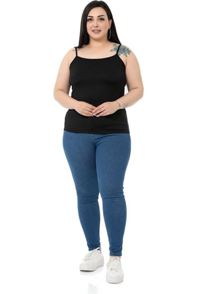 Büyük Beden Ip Askılı Bürümcük Siyah Body fiyatları