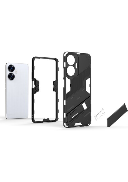 Realme C55 Kickstand Telefon Kılıfı Anti-Çizelge Pc + Tpu Koruyucu Kapak (Yurt Dışından)