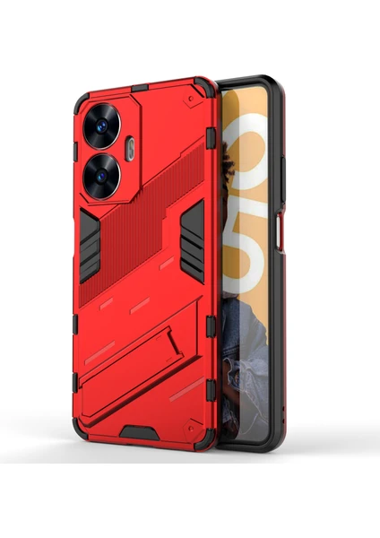 Realme C55 Kickstand Telefon Kılıfı Anti-Çizelge Pc + Tpu Koruyucu Kapak (Yurt Dışından)