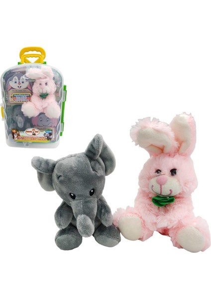 2'li Peluş Bavulda CESE-10040 Fil & Tavşan