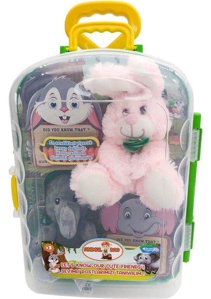 2'li Peluş Bavulda CESE-10040 Fil & Tavşan