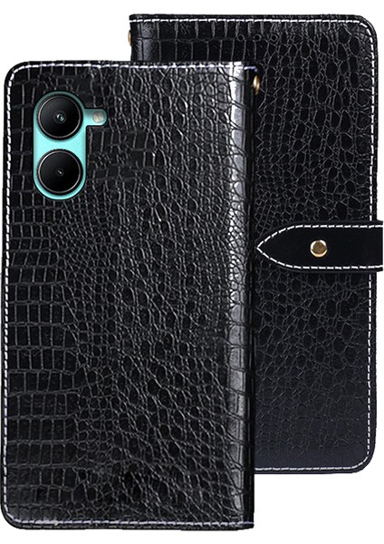 Realme C33 2023 4g / C33 4g Stand Timsah Doku Deri Deri Telefon Kapağı Cüzdan Telefon Kılıfı (Yurt Dışından)