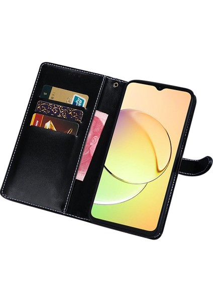 Realme C33 2023 4g / C33 4g Stand Timsah Doku Deri Deri Telefon Kapağı Cüzdan Telefon Kılıfı (Yurt Dışından) fırsatları