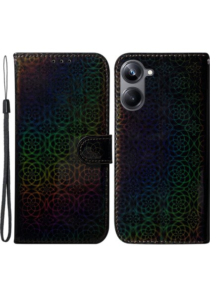 Realme 10 Pro 5g Pu Deri Folio Kılıf Göz Kamaştırıcı Çiçek Desen Stand Cüzdan Telefon Kapağı (Yurt Dışından)