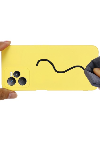 Realme C35 4g / Narzo 50A Prime Drop Koruma Telefon Kapağı Sıvı Silikon Yumuşak Astar Telefon Kılıfı Kayış (Yurt Dışından) indirimleri