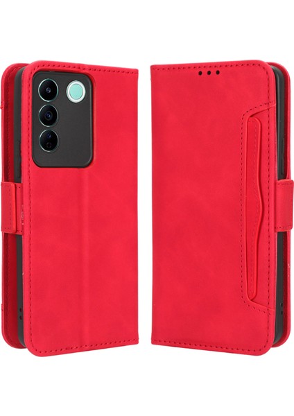 Vivo V27E 5g / S16E 5g Pu Deri Cüzdan Kılıfı Çoklu Kart Yuvası Stand Telefon Kapağı (Yurt Dışından)