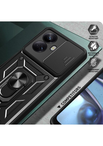 Realme 10 Pro Plus 5g Kickstand Telefon Tutucusu Sürgülü Kamera Kapağı Pc + Tpu Telefon Kılıfı (Yurt Dışından) indirimleri