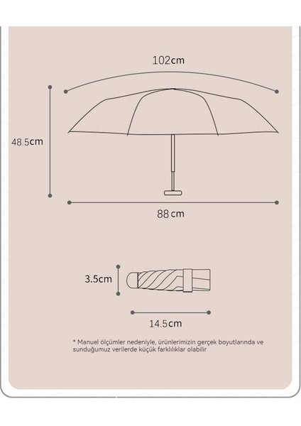 Şemsiye Katlanır Şemsiye Vinil Güneş Koruyucu Şemsiye Mini Güneşli Şemsiye (Yurt Dışından)