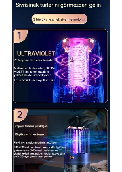 Birdcage Elektrik Çarpması Soluma USB Şarj Edilebilir Sivrisinek Öldürme Lambası Dilsiz Ev Açık Sivrisinek Yakalama Lambası (Yurt Dışından) modelleri