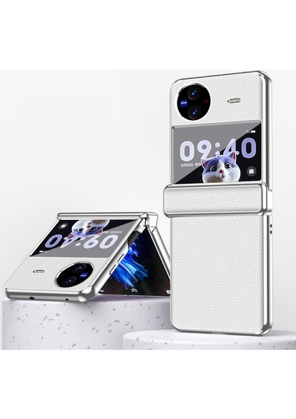 Elektrokaplama Telefon Kılıfı Vivo x Flip, Litchi Doku Pu Deri Kaplamalı Pc Katlanır Telefon Kapağı (Yurt Dışından)