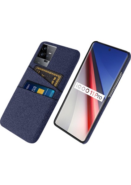 Vivo Iqoo 11 Pro 5g Kumaş Doku Telefon Kılıfı Çift Kart Yuvaları Tutucu Sert Pc Telefon Kapağı (Yurt Dışından)