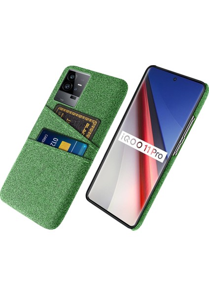 Vivo Iqoo 11 Pro 5g Kumaş Doku Telefon Kılıfı Çift Kart Yuvaları Tutucu Sert Pc Telefon Kapağı (Yurt Dışından)