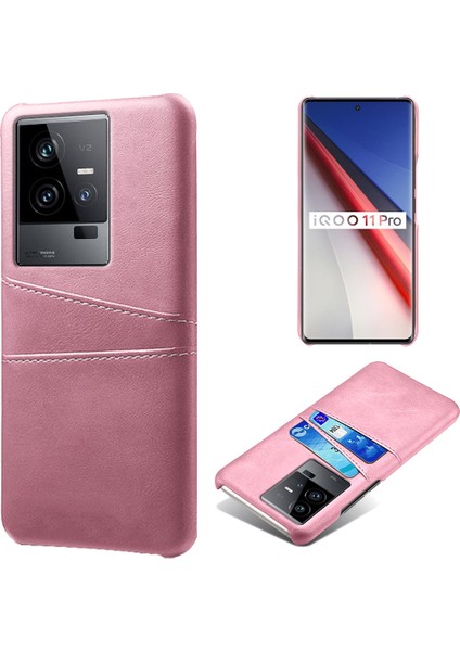 Vivo Iqoo 11 Pro 5g Telefon Kapağı Çift Kart Yuvaları Pu Deri Kaplamalı Pc Arka Kapak (Yurt Dışından)