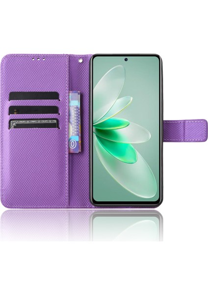 Vivo V27E 5g / S16E 5g Koruyucu Telefon Kılıfı Elmas Doku Cüzdan Stand Telefon Deri Kapağı (Yurt Dışından) fiyatları