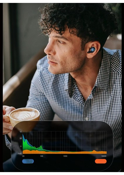 Serin Kablosuz Bluetooth Kulaklık Mini Dijital Ekran Kulak Içi Kulaklık Süper Uzun Pil Ömrü Su Geçirmez (Yurt Dışından)