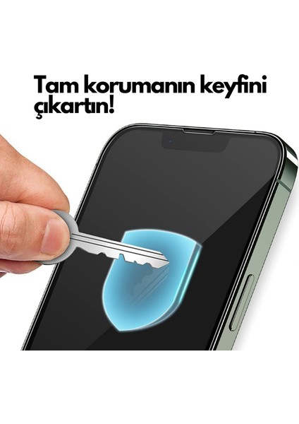 iPhone 13 Uyumlu Anti Statik Tam Kaplayan Temperli Ekran Koruyucu Kırılmaz Cam Toza Dayanıklı