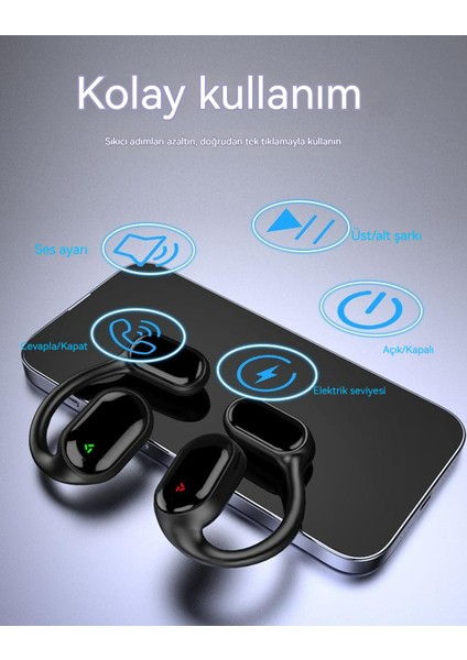 Havalı Kablosuz Bluetooth Kulaklıklar Suya Dayanıklı Kulak Içi Kulaklıklar (Yurt Dışından)